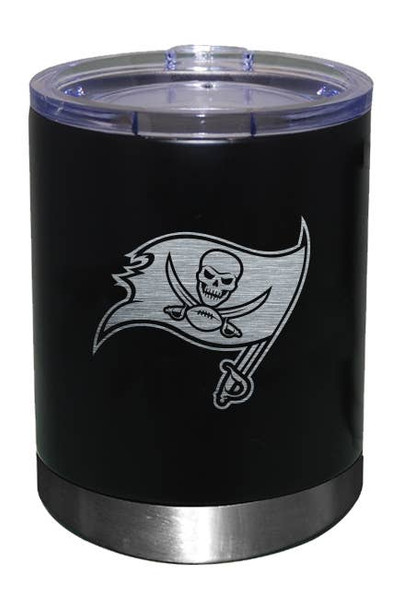 Tampa Bay Buccaneers 12oz Black Low-Ball Tumbler Etch Logo