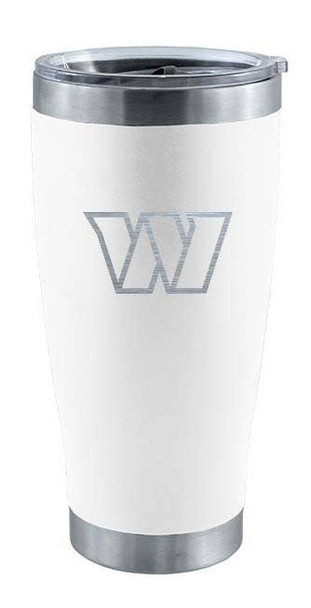 Washington Commanders 20oz White Tumbler w/Etched Logo