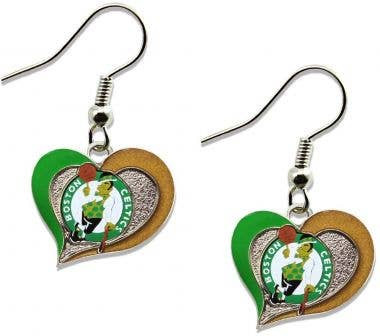 NBA Boston Celtics Swirl Heart Earrings