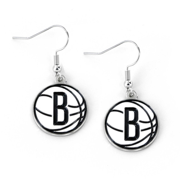 NBA Brooklyn Nets Logo Dangle Earrings