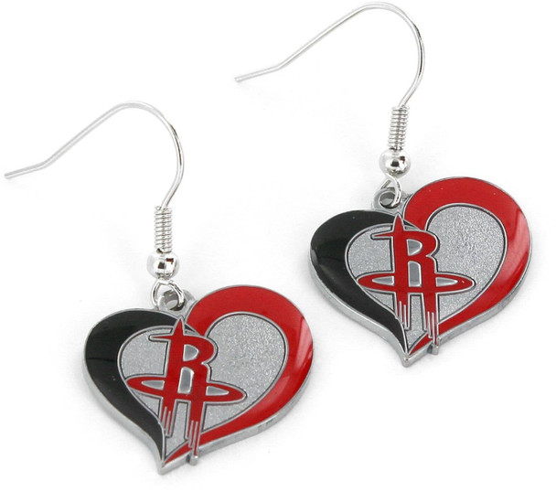 NBA Houston Rockets Swirl Heart Earrings