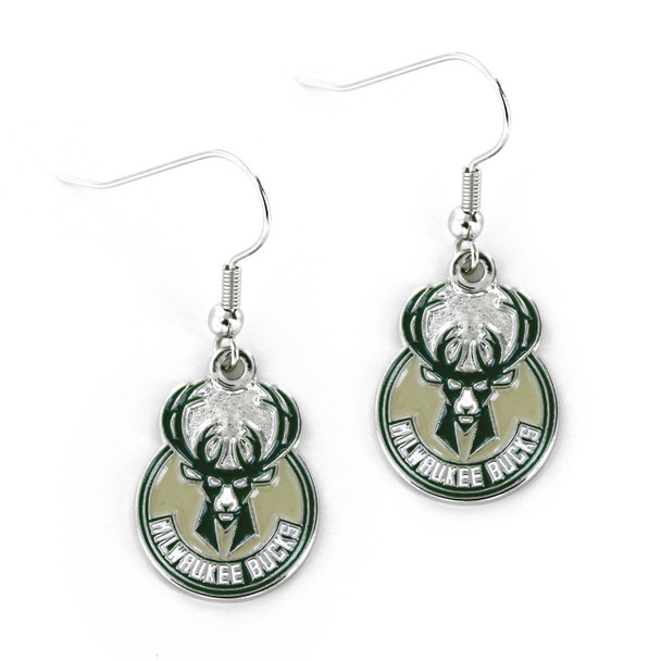 NBA Milwaukee Bucks Logo Dangle Earrings