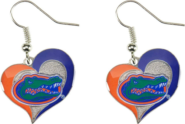 NCAA Florida Gators Swirl Heart Earrings