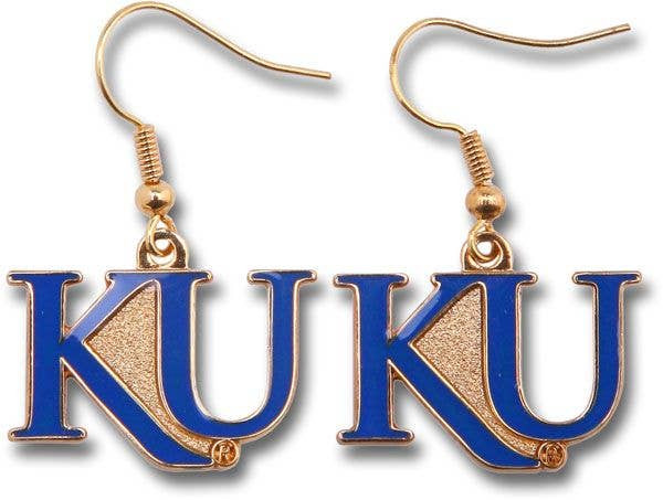 NCAA Kansas Jayhawks Logo Dangle Earrings