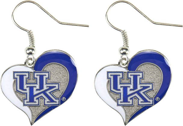 NCAA Kentucky Wildcats Swirl Heart Earrings