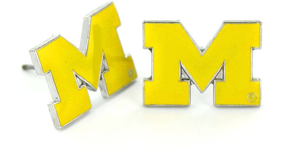NCAA Michigan Wolverines Logo Post Earrings