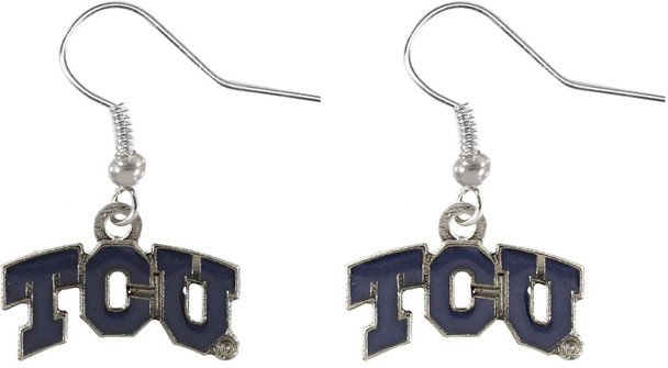 NCAA TCU Horned Frogs Logo Dangle Earrings