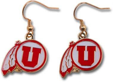 NCAA Utah Utes Logo Dangle Earrings
