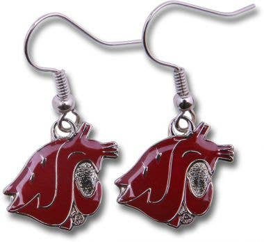 NCAA Washington State Cougars Logo Dangle Earrings