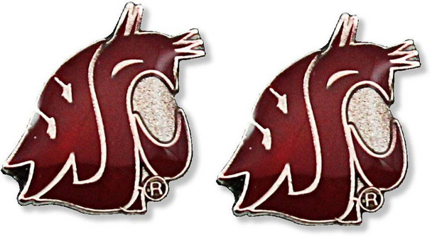 NCAA Washington State Cougars Logo Post Earrings