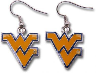 NCAA West Virginia Mountaineers Logo Dangle Earrings