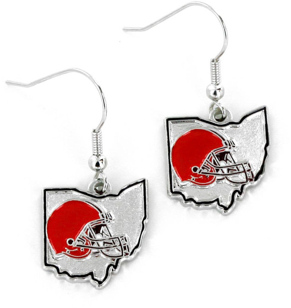 NFL Cleveland Browns State Design Earrings