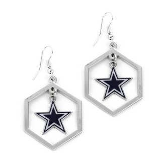 NFL Dallas Cowboys Hexagon Cutout Earrings