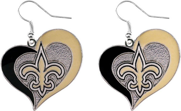NFL New Orleans Saints Swirl Heart Earrings