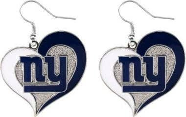 NFL New York Giants Swirl Heart Earrings
