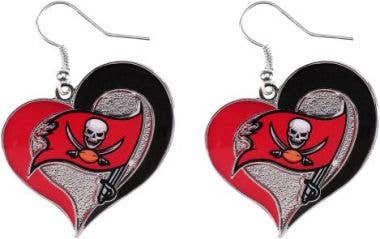 NFL Tampa Bay Buccaneers Swirl Heart Earrings