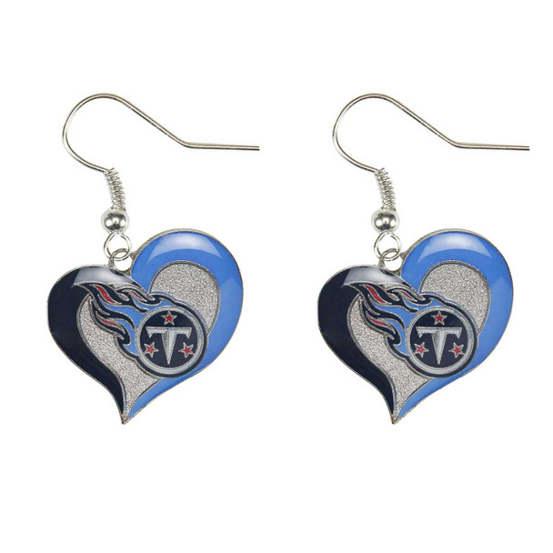NFL Tennessee Titans Swirl Heart Earrings