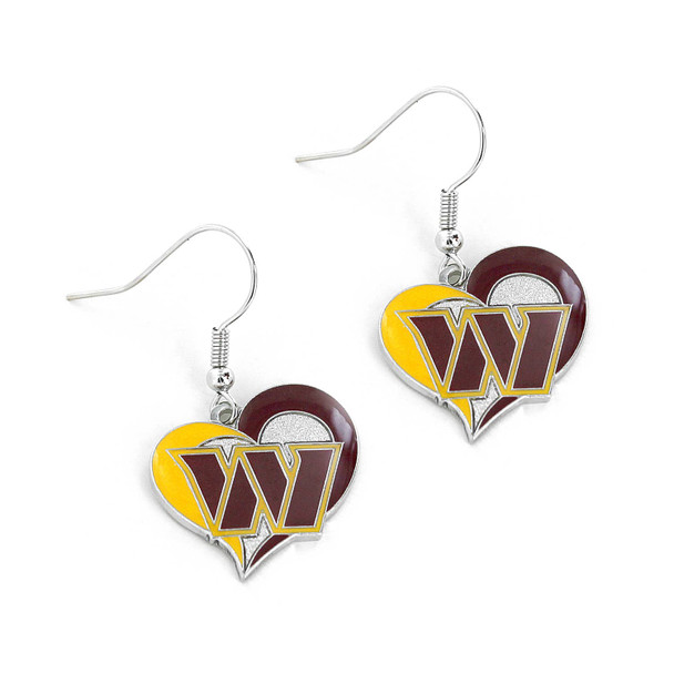 NFL Washington Commanders Swirl Heart Earrings