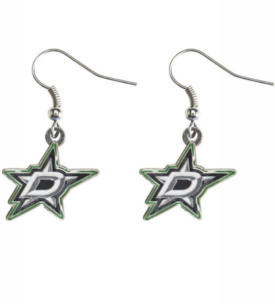 NHL Dallas Stars Logo Dangle Earrings
