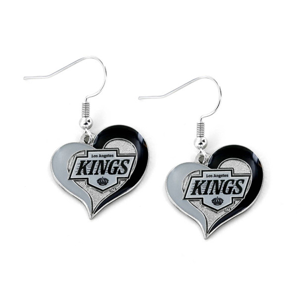 NHL Los Angeles Kings Swirl Heart Earrings