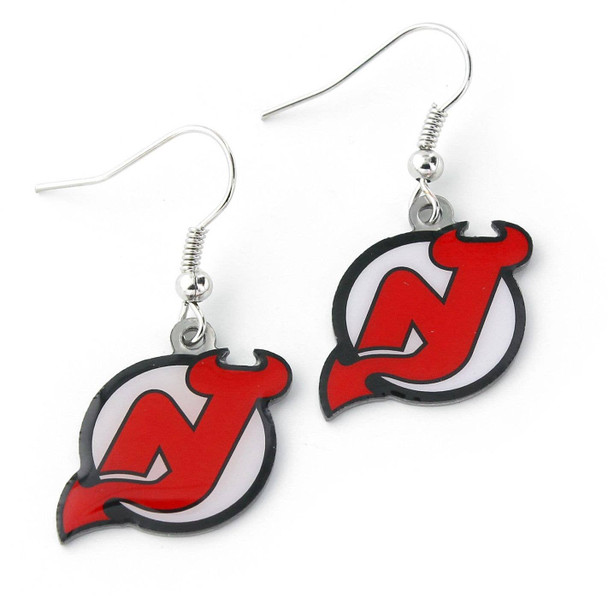 NHL New Jersey Devils Logo Dangle Earrings