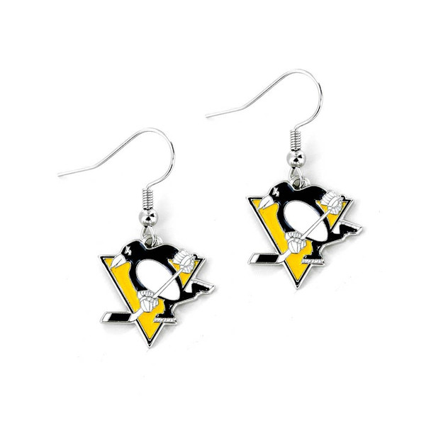 NHL Pittsburgh Penguins Logo Dangle Earrings