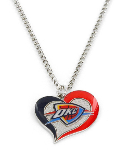 NBA Oklahoma City Thunder Swirl Heart Necklace