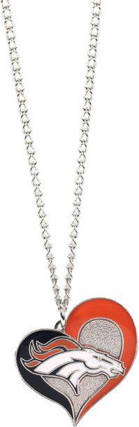 NFL Denver Broncos Swirl Heart Necklace