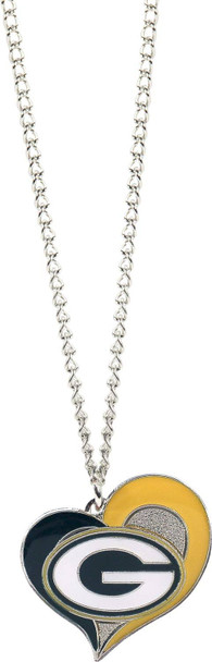 NFL Green Bay Packers Swirl Heart Necklace