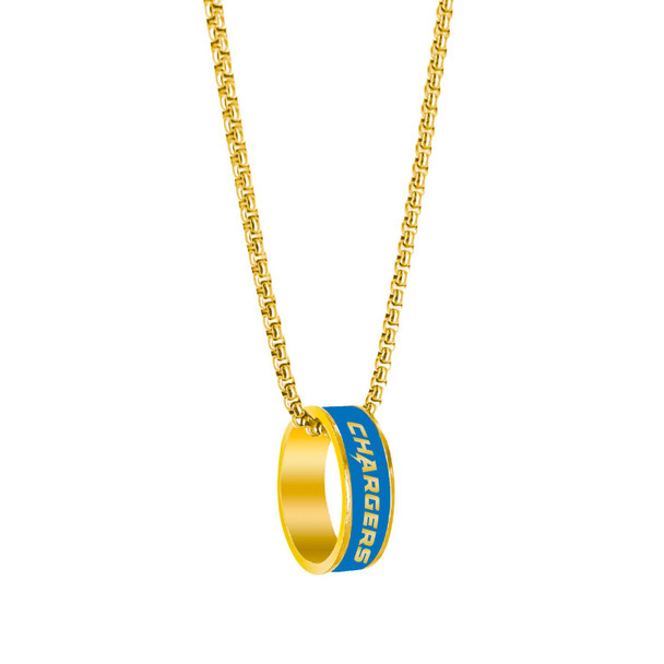 NFL Los Angeles Chargers Fashion Ring Necklace, Gold