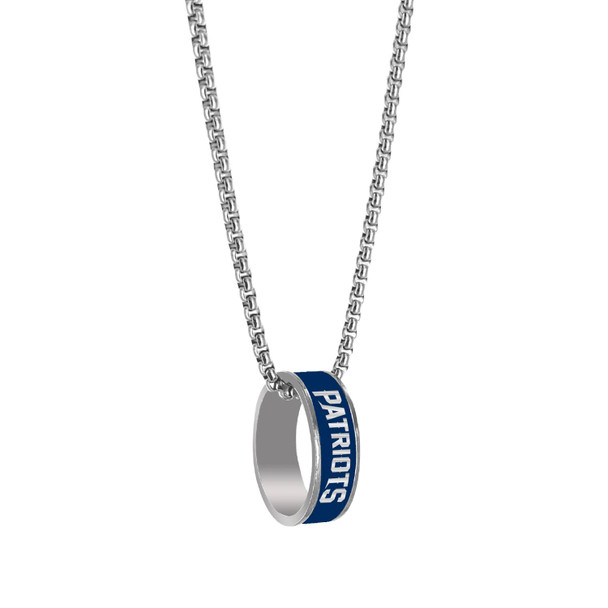 NFL New England Patriots Fashion Ring Necklace, Silver