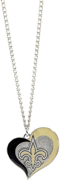 NFL New Orleans Saints Swirl Heart Necklace