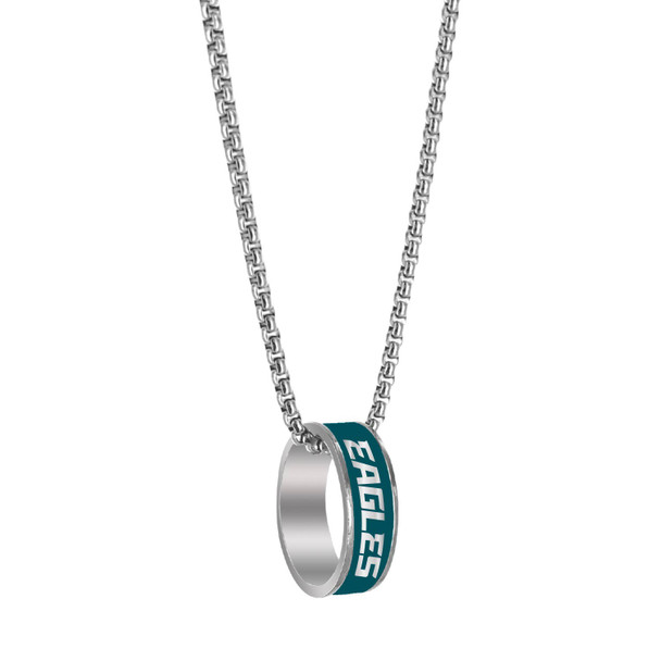 NFL Philadelphia Eagles Fashion Ring Necklace, Silver