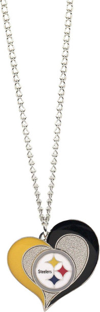 NFL Pittsburgh Steelers Swirl Heart Necklace