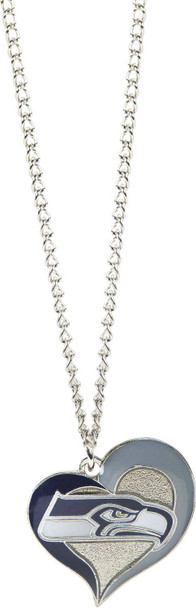 NFL Seattle Seahawks Swirl Heart Necklace