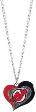 NHL New Jersey Devils Swirl Heart Necklace