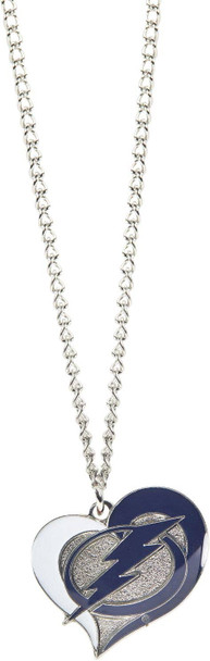 NHL Tampa Bay Lightning Swirl Heart Necklace