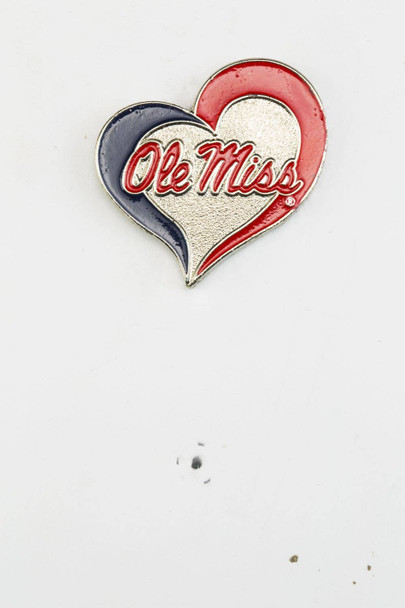 NCAA Mississippi Ole Miss Rebels Swirl Heart Pin