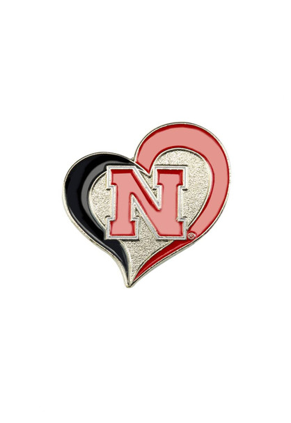 NCAA Nebraska Cornhuskers Swirl Heart Pin
