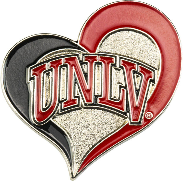 NCAA UNLV Runnin' Rebels Swirl Heart Pin