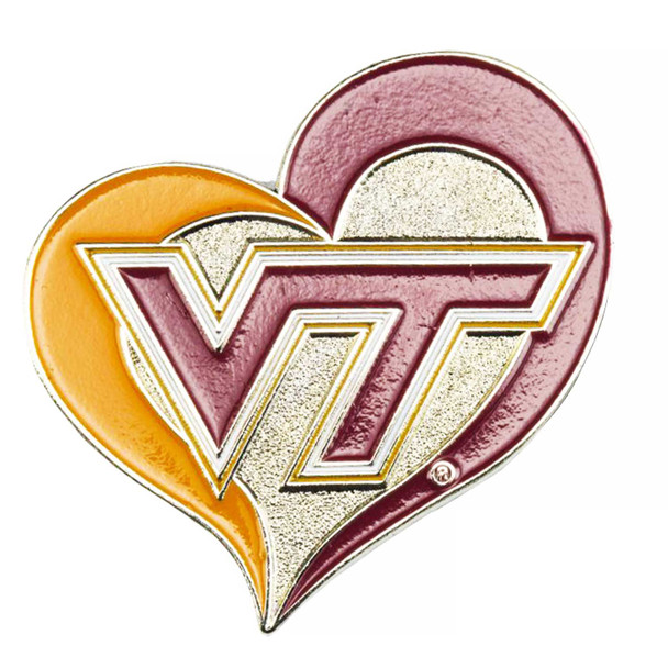 NCAA Virginia Tech Hokies Swirl Heart Pin