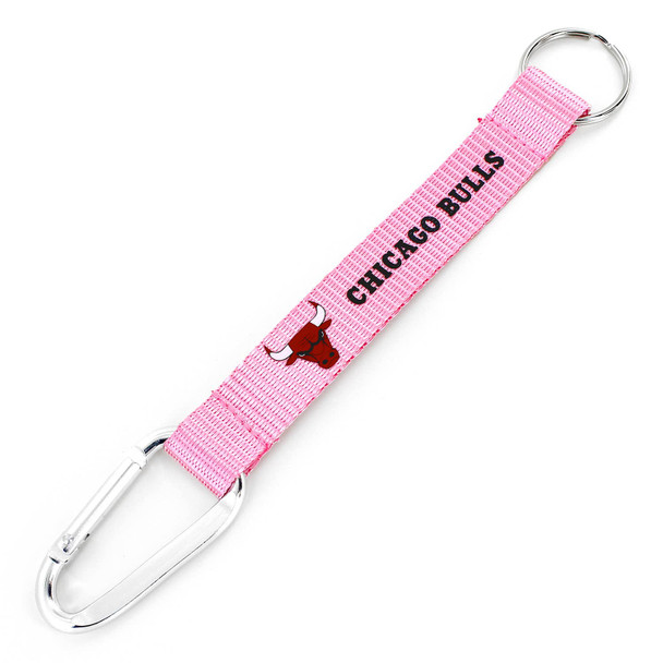 NBA Chicago Bulls Pink Carabiner Lanyard Keychain ID Holder NBA Fan Accessory Keychain
