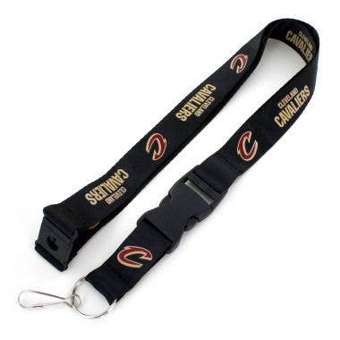 NBA Cleveland Cavaliers Team Lanyard Keychain ID Holder NBA Fan Accessory, Black