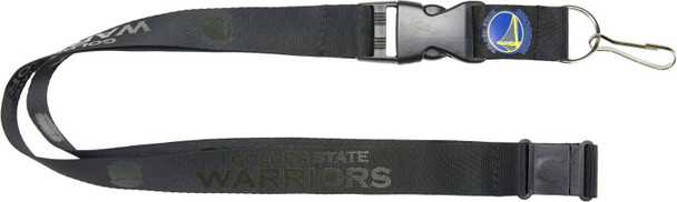 NBA Golden State Warriors Black on Black Lanyard Keychain ID Holder NBA Fan Accessory