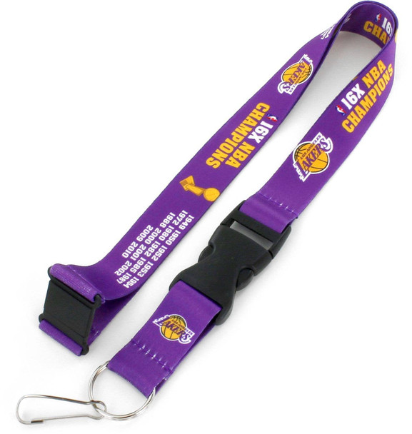 NBA Los Angeles Lakers 17X NBA Champion Dynasty Lanyard Keychain ID Holder NBA Fan Accessory