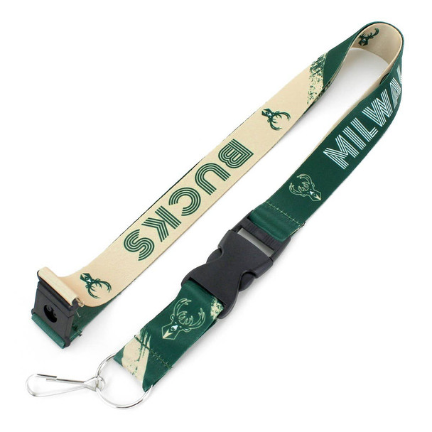NBA Milwaukee Bucks Crossfade Lanyard Keychain ID Holder NBA Fan Accessory