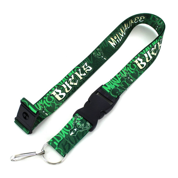 NBA Milwaukee Bucks Graffiti Lanyard Keychain ID Holder NBA Fan Accessory