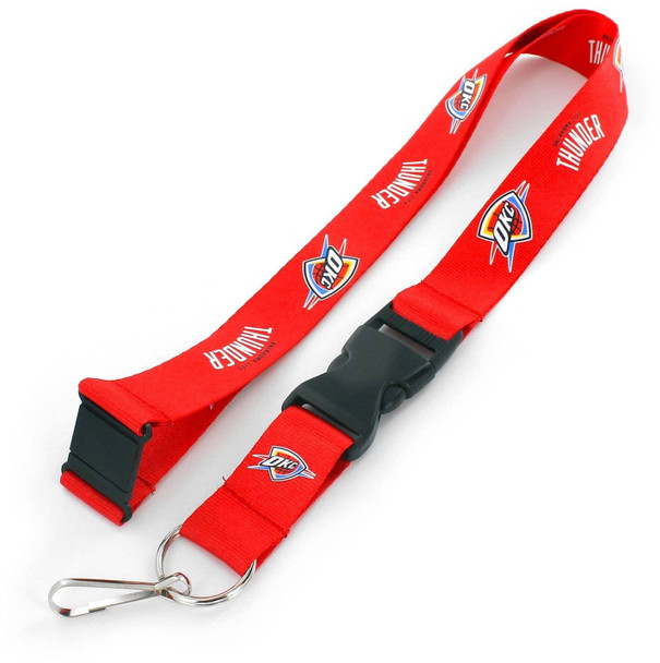 NBA Oklahoma City Thunder Team Lanyard Keychain ID Holder NBA Fan Accessory, Red