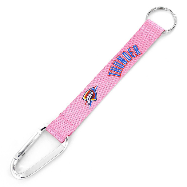 NBA Oklahoma City Thunder Pink Carabiner Lanyard Keychain ID Holder NBA Fan Accessory Keychain