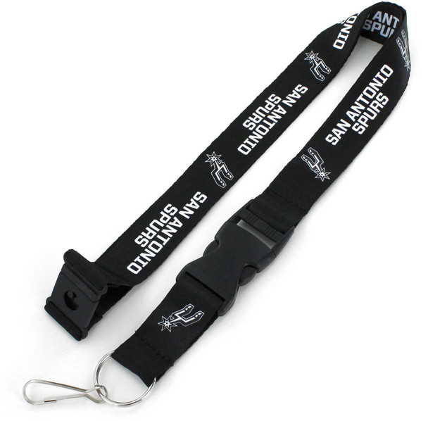 NBA San Antonio Spurs Team Lanyard Keychain ID Holder NBA Fan Accessory, Black